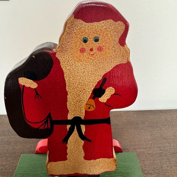 Vintage Santa Claus Pull Toy Wooden Christmas Nostalgic St. Nick - Picture 6 of 15